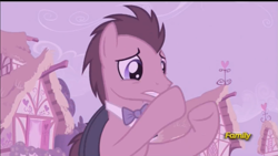 Size: 979x551 | Tagged: safe, screencap, doctor whooves, pony, slice of life (episode), bowtie, male, solo, stallion, vinyl vision