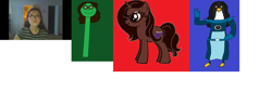 Size: 1024x345 | Tagged: safe, artist:katrinahood, oc, human, penguin, pony creator, 3-2-1 penguins!, irl, irl human, photo, ponified, ponysona, target demographic, veggietales