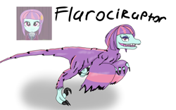 Size: 1920x1200 | Tagged: safe, artist:mildockart, screencap, sunny flare, dinosaur, velociraptor, equestria girls, friendship games, dinosaurified, looking at you, open mouth, solo, species swap