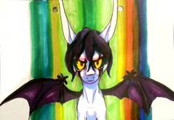 Size: 846x584 | Tagged: safe, artist:no-44, arrancar, bleach (manga), ponified, solo, traditional art, ulquiorra cifer