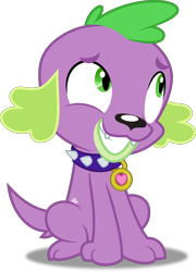 Size: 3602x5000 | Tagged: safe, artist:dashiesparkle, spike, dog, equestria girls, equestria girls (movie), .svg available, absurd resolution, collar, ponyscape, simple background, smiling, solo, spike the dog, transparent background, vector