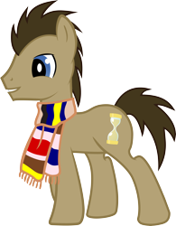 Size: 4905x6273 | Tagged: safe, artist:thejbw, doctor whooves, pony, .svg available, absurd resolution, clothes, hilarious in hindsight, male, scarf, simple background, solo, stallion, transparent background, vector