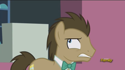 Size: 854x480 | Tagged: safe, screencap, doctor whooves, pony, slice of life (episode), male, nervous, solo, stallion