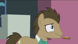 Size: 854x480 | Tagged: safe, screencap, doctor whooves, pony, slice of life (episode), male, solo, stallion, wavy mouth