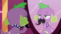 Size: 1920x1080 | Tagged: safe, screencap, spike, dog, equestria girls, moustache, solo, spike the dog