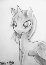 Size: 840x1200 | Tagged: safe, artist:darkdoomer, twilight sparkle, drawing, monochrome, solo, traditional art