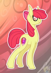 Size: 688x974 | Tagged: safe, artist:oy-thegeniusderpy, apple bloom, crusaders of the lost mark, cutie mark, solo, the cmc's cutie marks