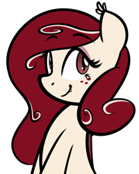 Size: 1018x1270 | Tagged: safe, artist:furrgroup, oc, oc only, oc:cherri crimzon, bat pony, pony, cute, fangs, freckles, slit eyes