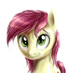 Size: 1286x1382 | Tagged: safe, artist:xan714, roseluck, bust, looking at you, portrait, simple background, smiling, solo