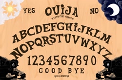 Size: 1600x1052 | Tagged: safe, pony creator, moon, ouija, ouija board, sun