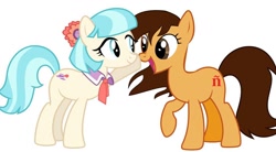 Size: 960x530 | Tagged: safe, coco pommel, oc, oc:maría teresa de los ponyos paguetti, boop, noseboop