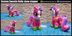 Size: 2763x1391 | Tagged: safe, artist:eljoeydesigns, sweetie belle, pony, unicorn, custom, cutie mark crusaders, female, filly, irl, sculpture, show stopper outfits, solo