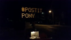 Size: 5312x2988 | Tagged: safe, artist:postitpony, night, no pony, road sign, text