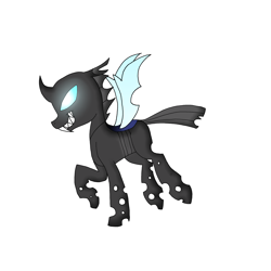 Size: 2500x2500 | Tagged: safe, artist:sonicmila, changeling, grin, sharp teeth, smiling, solo