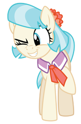 Size: 3575x5459 | Tagged: safe, artist:masem, coco pommel, made in manehattan, .ai available, absurd resolution, cocobetes, cute, grin, raised hoof, simple background, smiling, solo, transparent background, vector, wink
