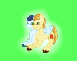 Size: 1600x1270 | Tagged: safe, artist:attackdog1000, braeburn, soarin', gay, hug, male, shipping, soarburn, winghug