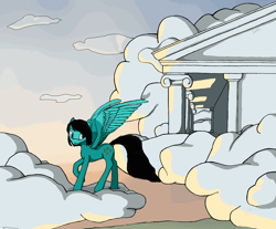 Size: 2444x2020 | Tagged: safe, artist:sv37, oc, oc only, oc:maria, pegasus, pony, cloud, cloudy, morning