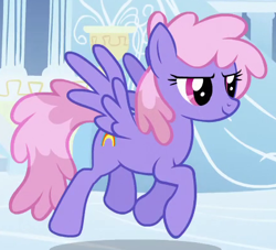 Size: 435x395 | Tagged: safe, screencap, rainbowshine, pegasus, pony, sonic rainboom (episode), background pony, cropped, solo, trotting