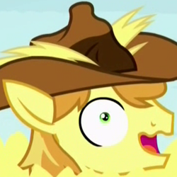 Size: 1058x1058 | Tagged: safe, screencap, braeburn, pony, appleoosa's most wanted, close-up, faic, hay, hayburn, open mouth, silly, silly pony, solo, wavy mouth, wide eyes