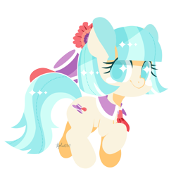 Size: 2249x2249 | Tagged: safe, artist:snow angel, coco pommel, raised hoof, simple background, smiling, solo, starry eyes, transparent background, wingding eyes