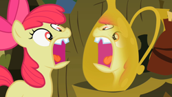 Size: 1280x720 | Tagged: safe, screencap, apple bloom, the cutie pox, chipped tooth, teeth