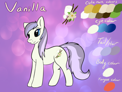 Size: 2000x1500 | Tagged: safe, artist:burnt-sonic, oc, oc only, oc:vanilla sweet, earth pony, pony, female, mare, reference sheet, solo