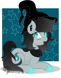 Size: 1966x2481 | Tagged: safe, artist:zombies-pudding, oc, oc only, oc:willow wisp, hat, solo, stars