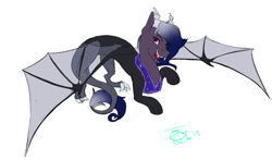 Size: 1023x603 | Tagged: safe, artist:farewelldecency, oc, oc only, hybrid, interspecies offspring, offspring, parent:discord, parent:princess luna, parents:lunacord, solo