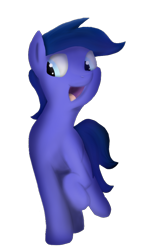 Size: 586x1002 | Tagged: safe, artist:neighday, oc, oc only, oc:lucy bolt, earth pony, pony, looking down, one hoof raised, open mouth, shading, simple background, smiling, solo, transparent background