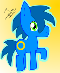 Size: 1024x1249 | Tagged: safe, artist:blossyflowernight, pony, ponified, solo, sonic the hedgehog, sonic the hedgehog (series)