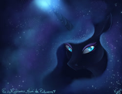 Size: 1675x1298 | Tagged: safe, artist:ladybd, nightmare moon, bust, magic, portrait, solo