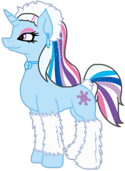 Size: 880x1208 | Tagged: safe, artist:flamefyre1235, pony, unicorn, abbey bominable, abominable snowman, crossover, monster high, ponified, snow monster, solo