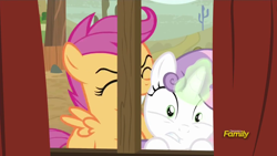 Size: 1280x720 | Tagged: safe, screencap, scootaloo, sweetie belle, appleoosa's most wanted, out of context