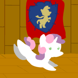 Size: 300x300 | Tagged: safe, artist:caitsith511, sweetie belle, animated, clubhouse, cmc logo, crusaders clubhouse, dancing, do the worm, pointy ponies, solo