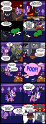 Size: 2000x5361 | Tagged: safe, artist:magerblutooth, diamond tiara, discord, oc, oc:dazzle, cat, pony, comic:diamond and dazzle, adventure, b.locker, captured, cardboard cutout, comic, disguise, donkey kong, donkey kong 64, donkey kong country, flashback, goomba, goomba's shoe, jar, king kutout, lava, lava bubble, reference, screen, super mario bros., super mario bros. 3, video game, x was discord all along