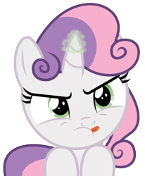 Size: 3747x4547 | Tagged: safe, artist:masem, sweetie belle, appleoosa's most wanted, .ai available, concentrating, determined, glowing horn, magic, simple background, solo, sweetie belle's magic brings a great big smile, tongue out, transparent background, vector