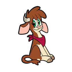 Size: 576x576 | Tagged: safe, artist:pembroke, arizona cow, cow, them's fightin' herds, bandana, cloven hooves, community related, female, simple background, solo, transparent background