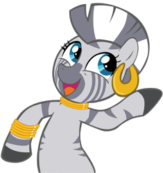 Size: 866x922 | Tagged: artist needed, safe, zecora, zebra, cute, earring, jewelry, oh you, piercing, reaction image, smiling, solo, zecorable, ziggers