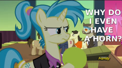 Size: 1920x1080 | Tagged: safe, edit, edited screencap, screencap, allie way, colter sobchak, doctor whooves, donny, jeff letrotski, pony, slice of life (episode), bowling, caption, fail, male, stallion, unicorn master race