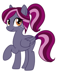 Size: 640x640 | Tagged: safe, oc, oc only, oc:spotlight splash, pegasus, pony, equestria daily, equestria daily mascots, freckles, mascot, ponytail, solo