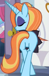 Size: 542x846 | Tagged: safe, screencap, sassy saddles, pony, canterlot boutique, female, mare, plot, solo, technically an upskirt shot, thigh gap