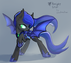 Size: 2500x2205 | Tagged: safe, artist:darkflame75, oc, oc only, oc:knight star, bat pony, pony, night guard, solo