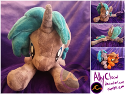 Size: 2400x1812 | Tagged: safe, artist:allyclaw, oc, oc only, oc:endra, oc:zero, pegasus, pony, unicorn, cute, female, flower, flower in hair, irl, kissing, male, photo, plushie, shipping, straight