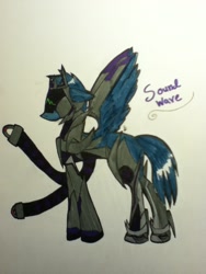 Size: 720x960 | Tagged: safe, artist:darkgreyskies045, ponified, soundwave (transformers), traditional art, transformers, transformers prime