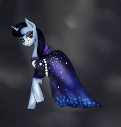 Size: 872x916 | Tagged: safe, artist:rozzy3, moonlight raven, pony, unicorn, canterlot boutique, clothes, dress, female, goth pony, mare, solo