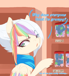 Size: 640x700 | Tagged: safe, artist:loyaldis, oc, oc only, oc:rainbow layers, candy, femboy, jars, male, question, trap