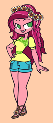 Size: 642x1500 | Tagged: safe, artist:khuzang, gloriosa daisy, equestria girls, legend of everfree, clothes, flower, flower in hair, shorts, solo