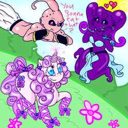 Size: 2971x2975 | Tagged: safe, artist:hyperhugz, oc, oc:lolly gumdrops, crossover, heart, majin buu, non-mlp oc