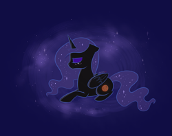 Size: 831x658 | Tagged: safe, artist:kodabomb, oc, oc only, oc:lunar eclipse, alicorn, pony, prone, solo