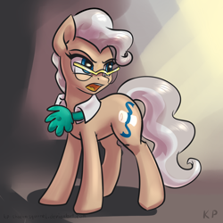 Size: 1500x1500 | Tagged: safe, artist:kp-shadowsquirrel, mayor mare, earth pony, pony, female, glasses, mare, open mouth, solo